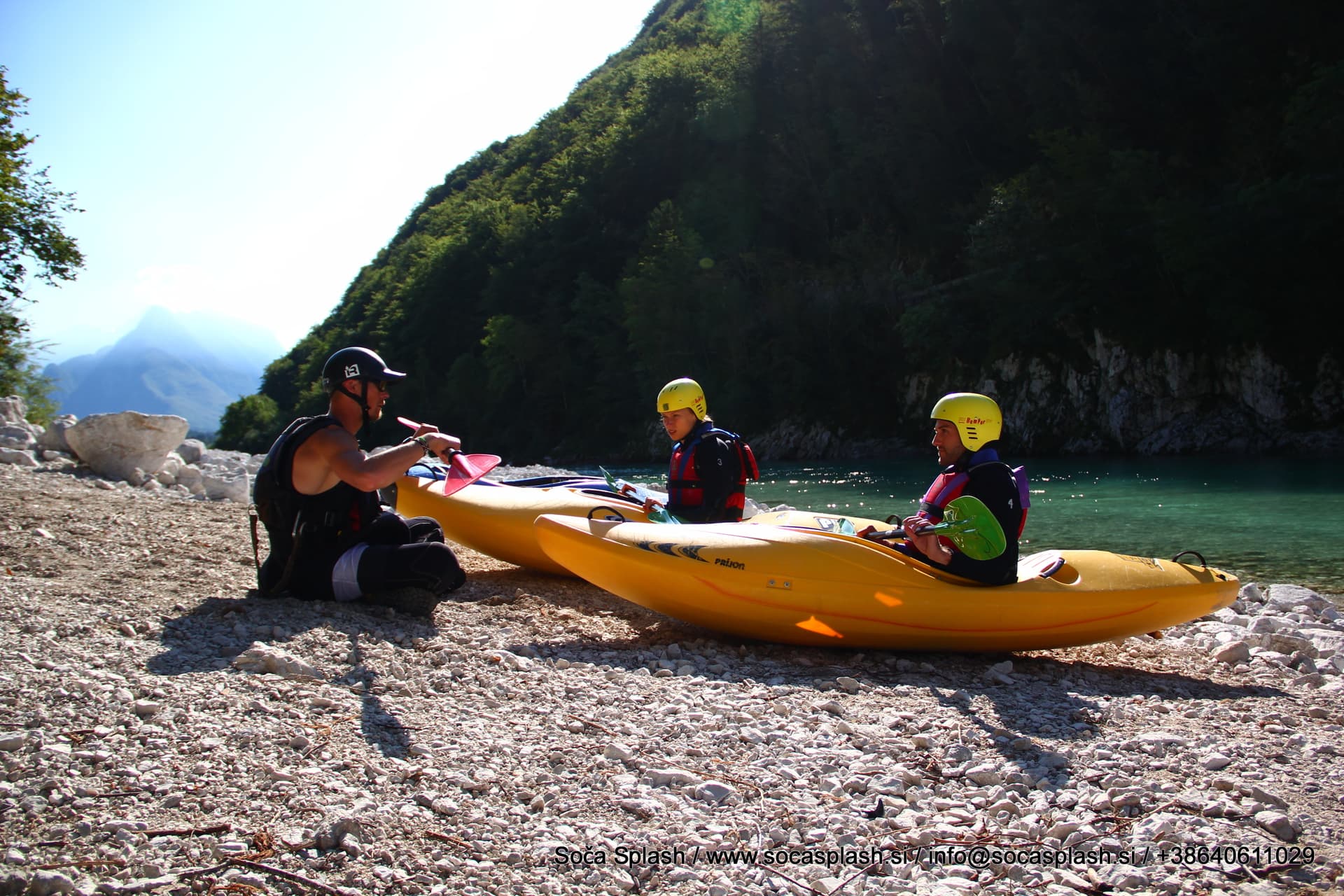 Kayak course on Soča river