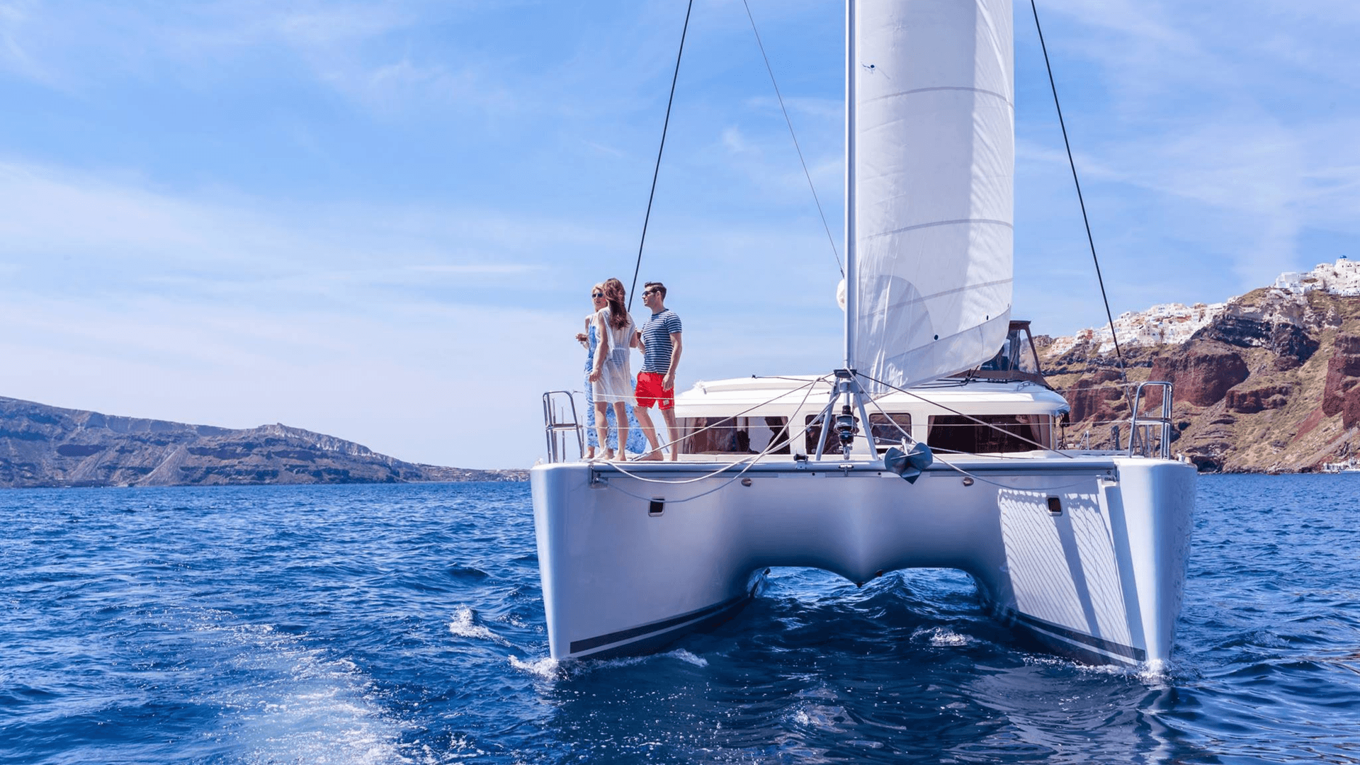 Comfort Beautiful Day Cruise: Semi-Private Catamaran Santorini Cruise 
