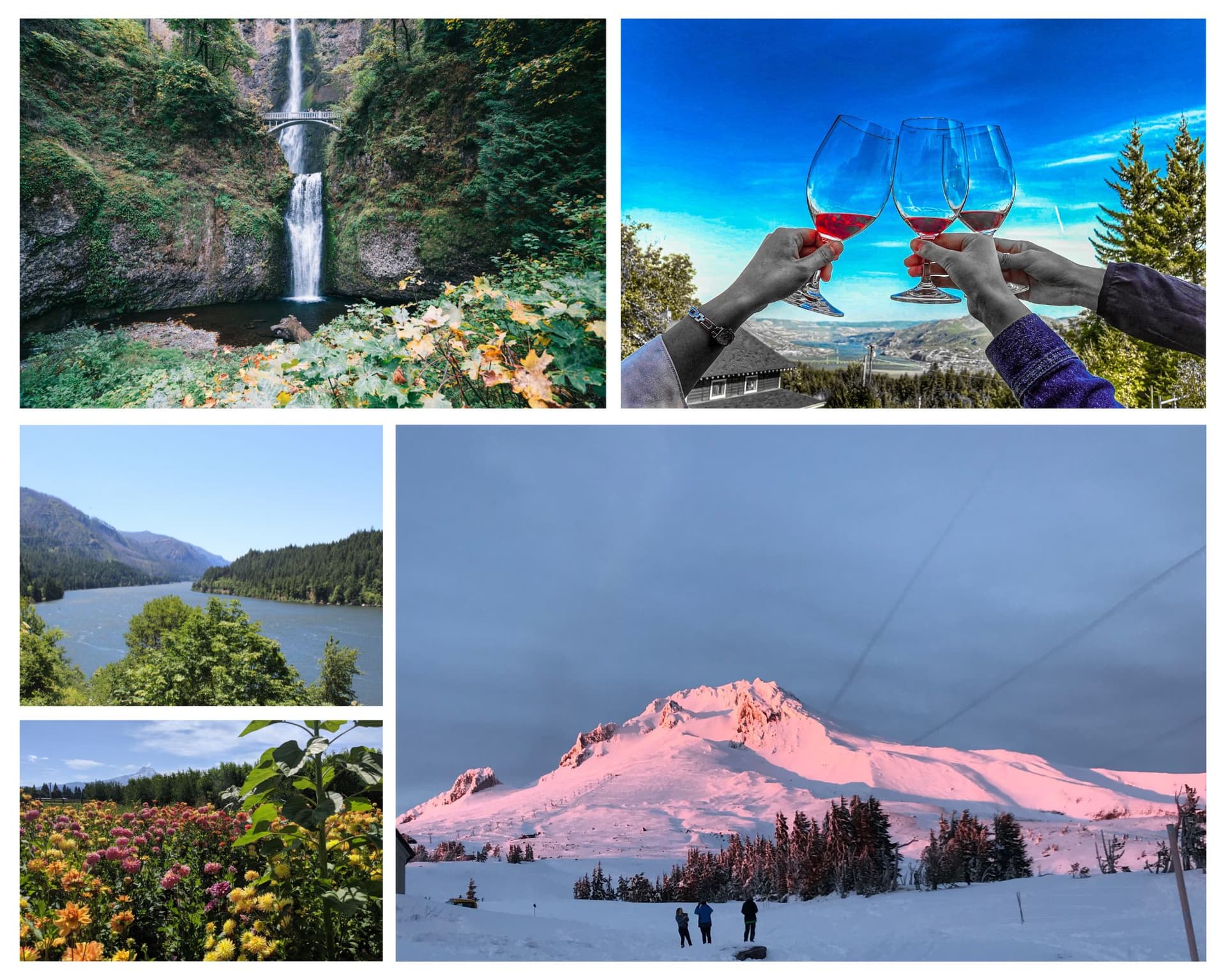 Full Day Columbia River Gorge Waterfalls and Wine Tasting Combo